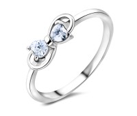 Bow with Hearts CZ Ring NSR-734